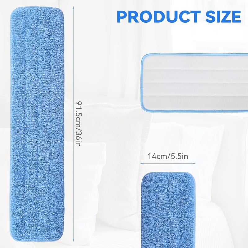 BeiLan 36" Microfiber Pad for Rubbermaid Commercial 36 Inch Mop Head - 6 Pack Replacement Wet & Dry Commercial Reusable Cleaning Mop Refills Fit for Any Microfiber Flat Mop System 36" - Image 2
